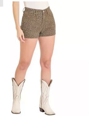 RockandRoll Leopard Print High-Rise Jean Shorts